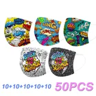 50 шт. 2022 детские рождественские маски с северным Ротом Одноразовые Милые Мультяшные маски для лица 3-слойные маски для Хэллоуина