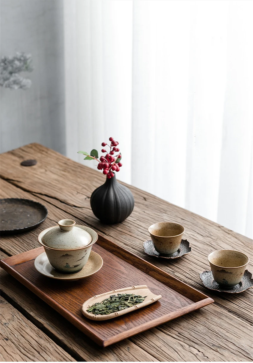 Эмаль Gaiwan разрисованная вручную керамика пиалы для чая чайный набор кунг-фу фарфор Чайный набор из чайная чашка в китайском стиле Чай Услуги