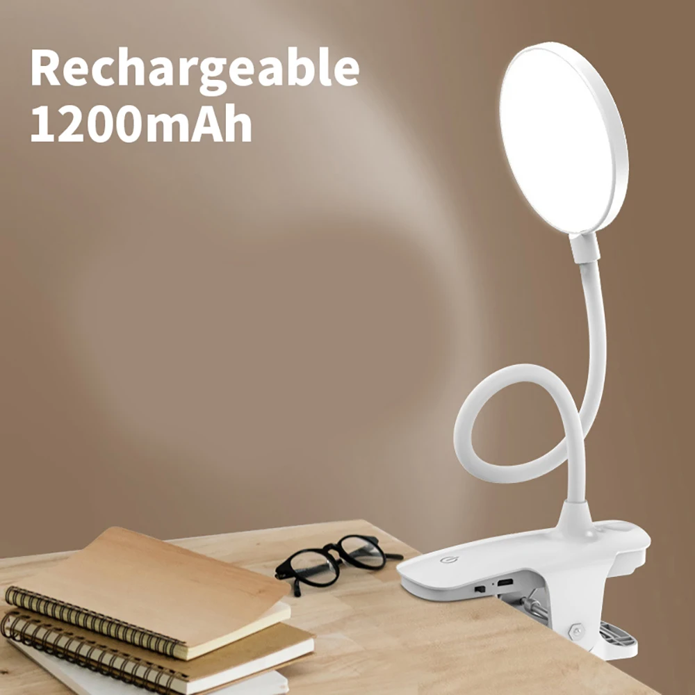 Светодиодная настольная лампа с зажимом прикроватный светильник зарядкой от Usb