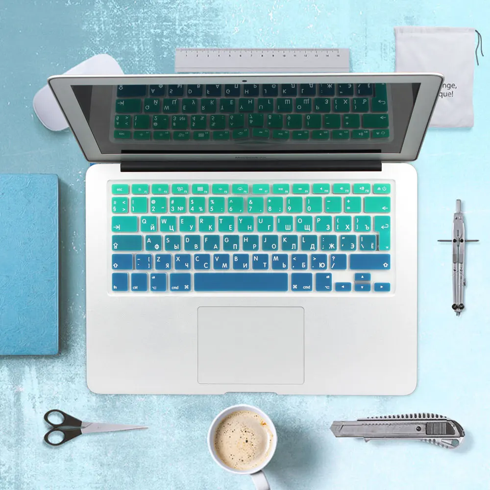 

RUSSIAN UKRAINE French Spanish EU UK Soft Silicone Keyboard Cover Protector Skin for Macbook Pro Air 13 15 17 Retina A1466 A1502