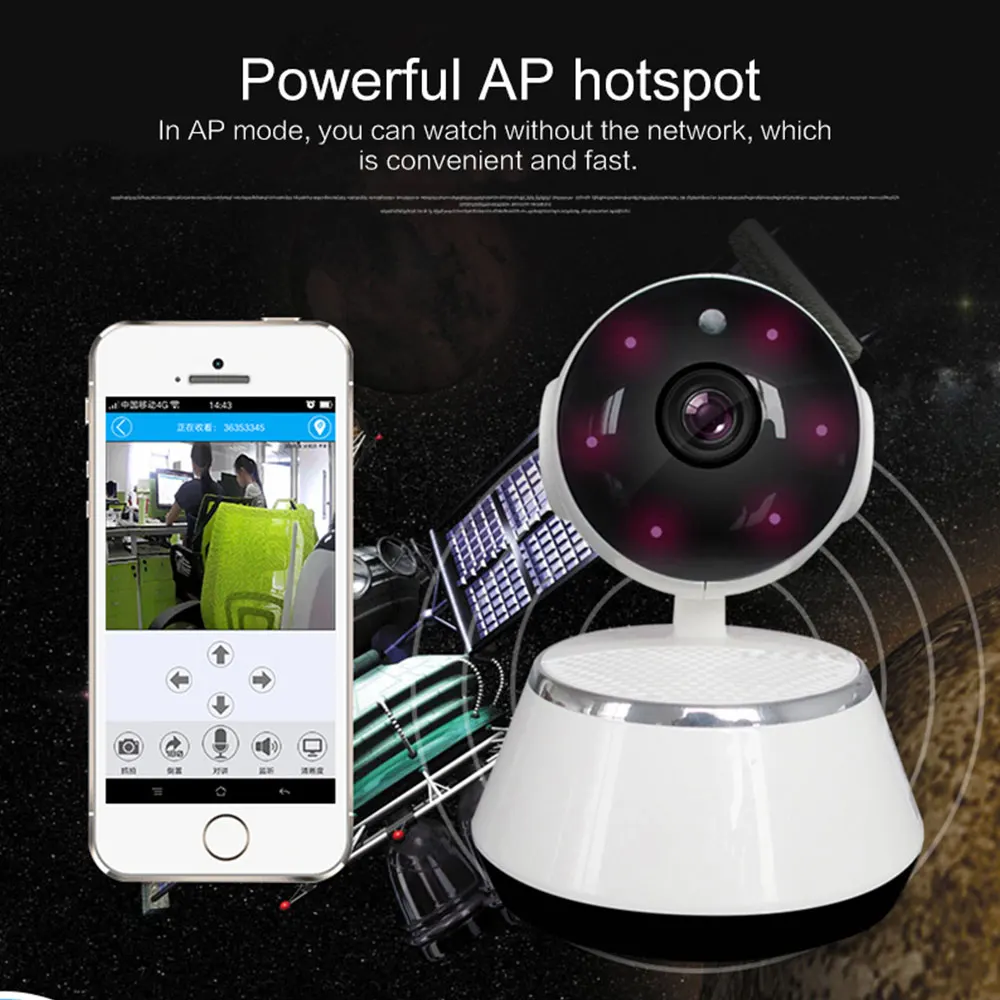 HD WIFI IP камера 720P ночное видение домашняя безопасности Беспроводная P2P IR PTZ Аудио |