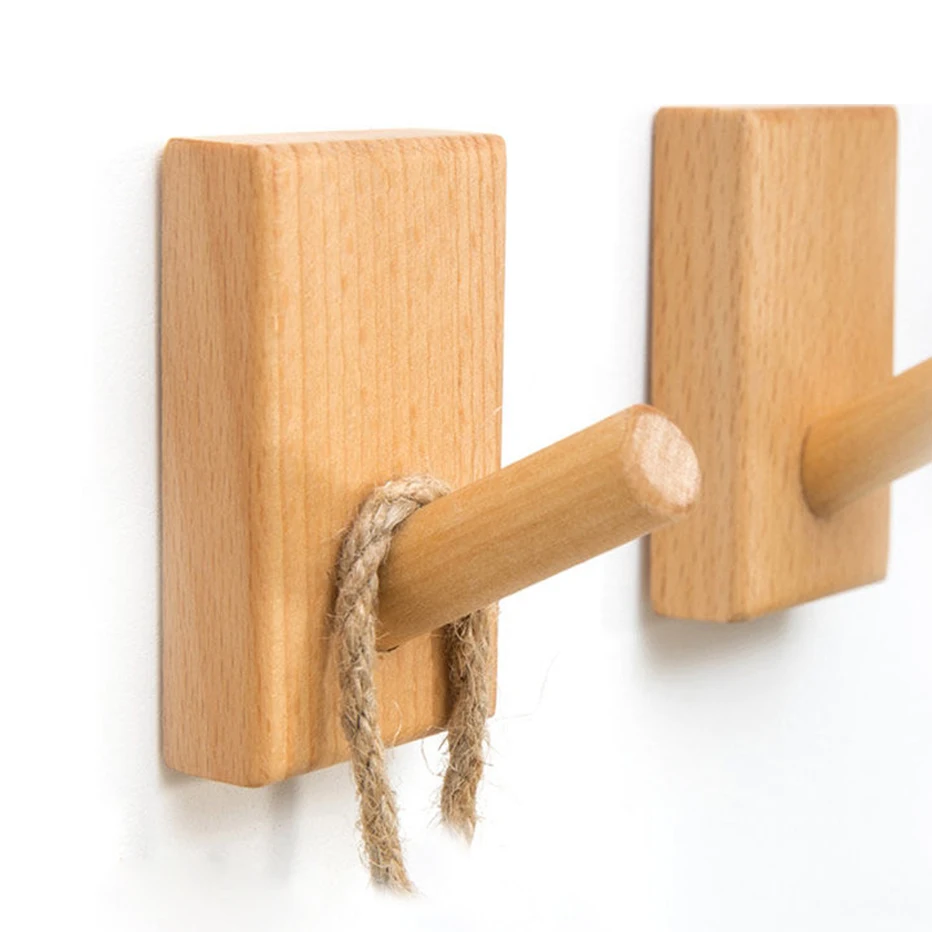 Вешалка из натурального дерева настенный держатель для ключей в скандинавском