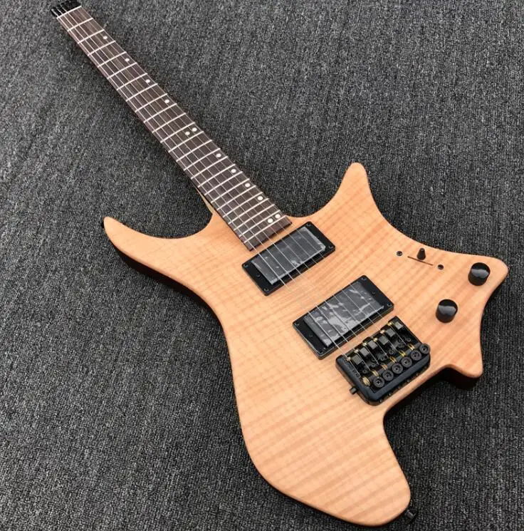 A guitar Электрогитара без головки грифа профессиональная на заказ натуральная древесина безголовая Гитара s - Цвет: A guitar
