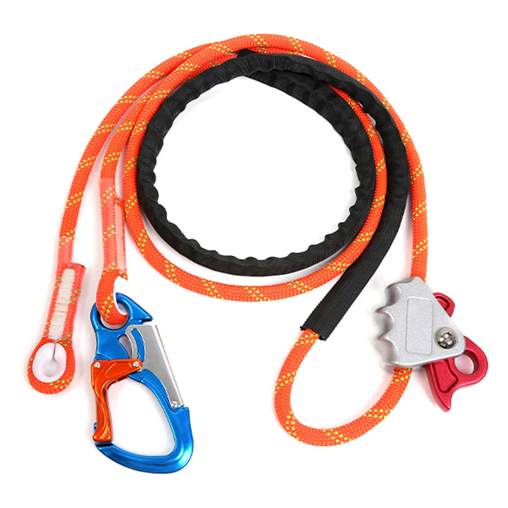 

3 Meters Adjustable Positioning Rope Durable Positioning Lanyard with Metal Snap Hook Full Protection Climbing Position Lanyard