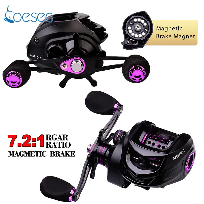 

7.2:1 Gear Ratio 10kg Drag Metal Spool Baitcasting Reel 12 Magetic Brakes Spinning Fishing