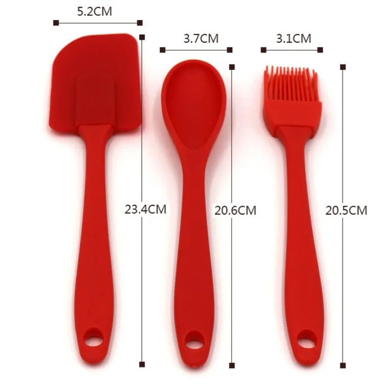 

3Pcs Kitchen Silicone Spatula Brush Set Cream Butter Cake Brushes Mixing Butter Shovel Scraper Flour Scrapers Baking Pastry Tool