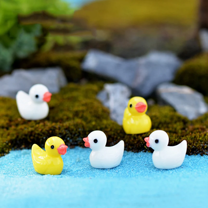 5 шт. милые мини утенки из смолы миниатюрные животные сказочные украшения для