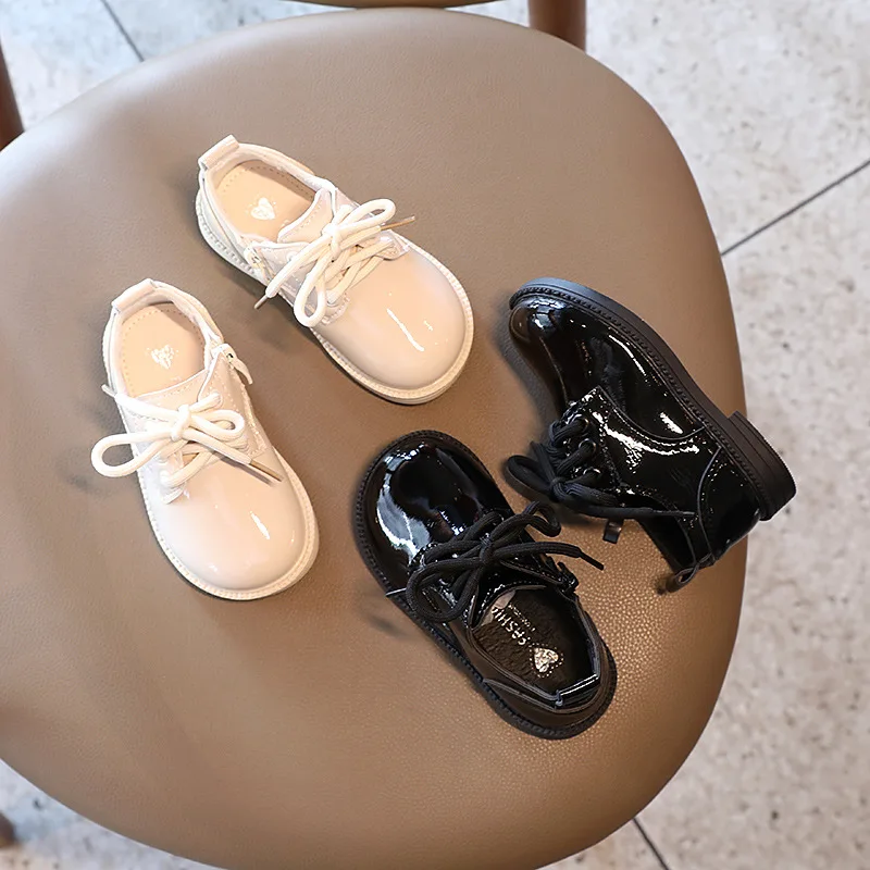 

2021 Autumn New Children Soft Sole Shoes for Boys and Girls British Style Kids Casual Shoes Back To School Shoes PU Leather