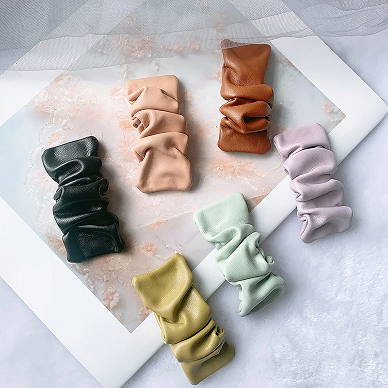 

1 шт., заколка для волос из искусственной кожи в Корейском стиле