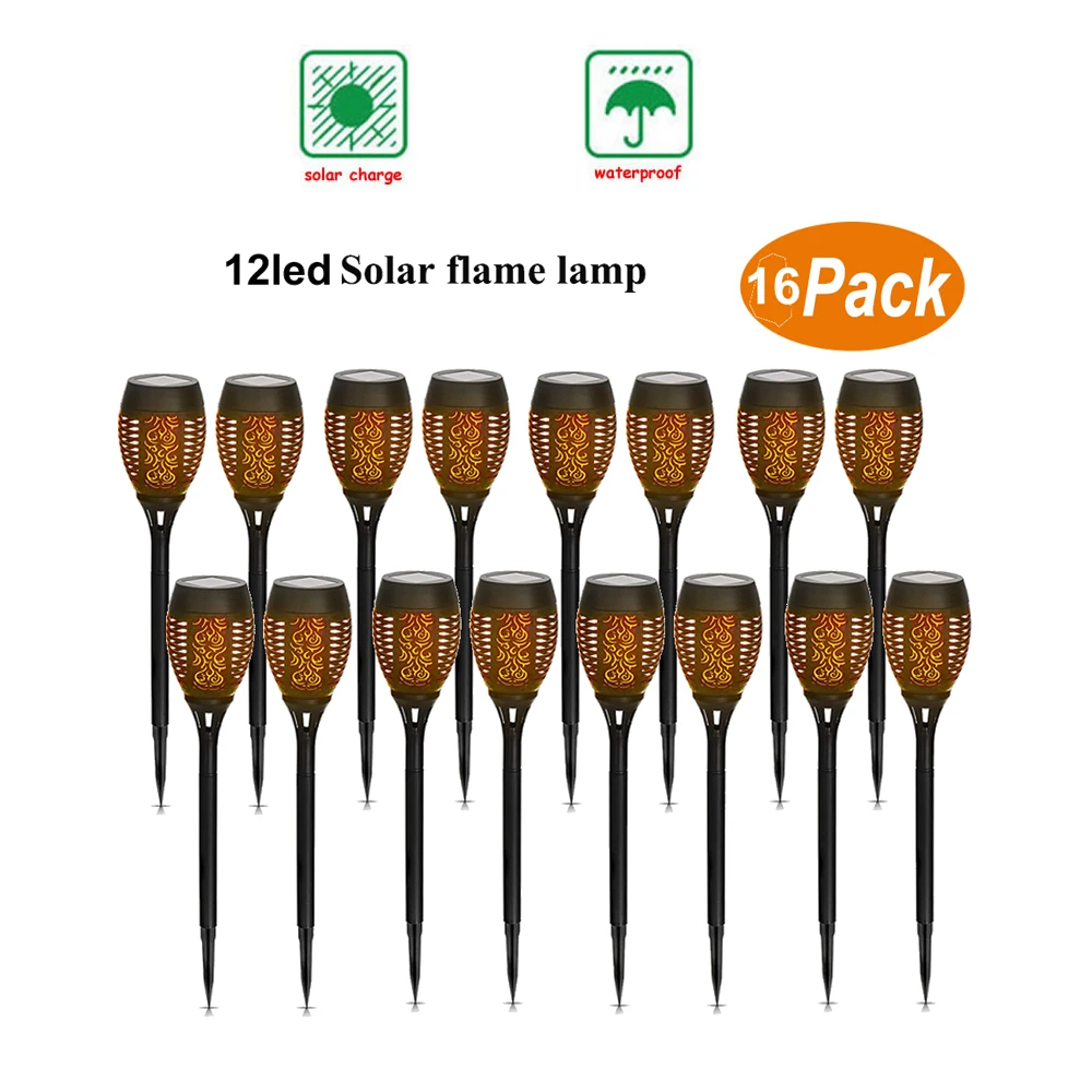

16 шт., светодиодные солнечные фонари для сада, IP65