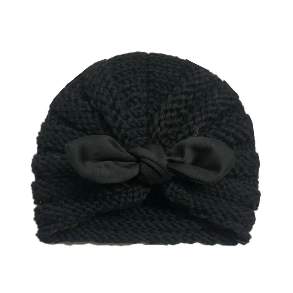 Brand New Baby Hats Newborn Toddler Kids Boys Girls Knit Wool Beanie Solid Winter Warm Bow Autumn Fashion Hot 2019 | Детская одежда и