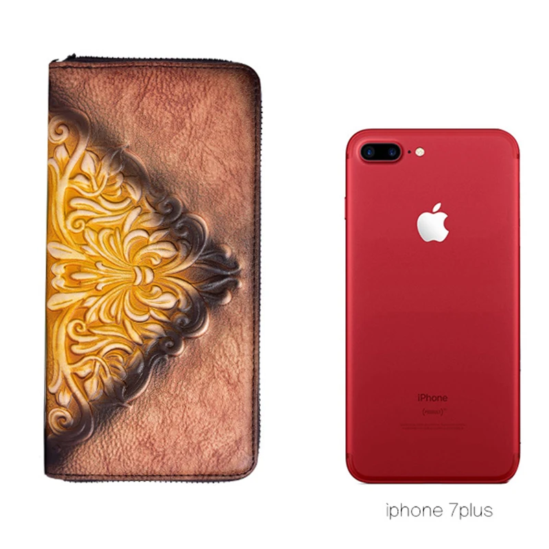 Первый слой воловьей кожи удобная сумка на запястье кошелек мульти карты клатч