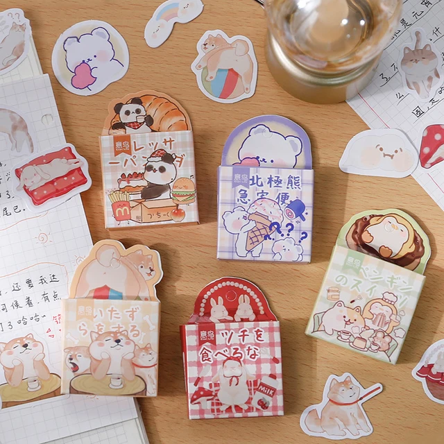45pcs/lot Kawaii Panda Paper Sticker Flakes Stationery School Supplies 1