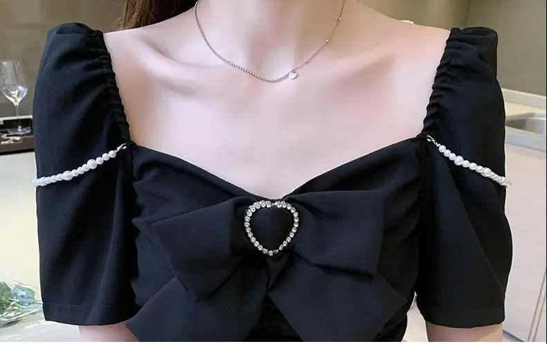 

Women Dress Plus Size Fashion Slash Neck Straight Above Knee, Mini Bow Decoration Camisole Short Sleeve 2021