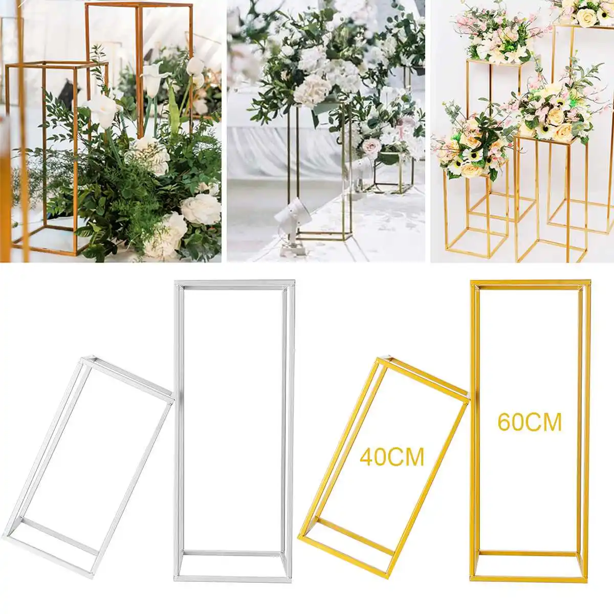 Vases Column Stand Rustproof Decoration Party Wedding Floor Geometric Holder Centerpiece Prop Iron Art Detachable Flower Rack