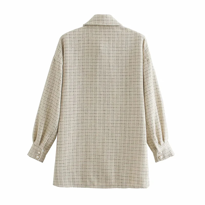 

Shirt jacket 2020 autumn new style fashion casual small fragrance pearl button women's jacket
