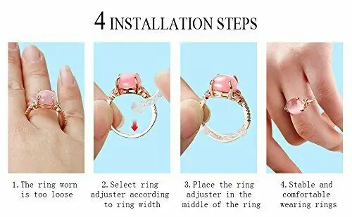 

12Pcs Silicone Ring Size Adjuster Ring Tighten Invisible Ring Sizer Spacer Rings Size Reducing for Rings Universal