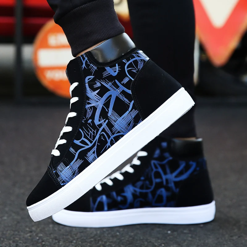 Men High Top Skateboarding Shoes Shoes Outdoor Sneaker Breathable Walking Shoes Flat Shoes Chaussure Homme Zapatillas Hombre