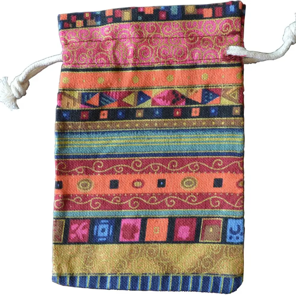 

Mysterious color linen pouch, gift bag, height 14 cm, width 10 cm