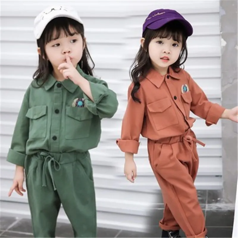 Детская одежда для маленьких девочек Костюм детей Комплект одежды Рубашки с