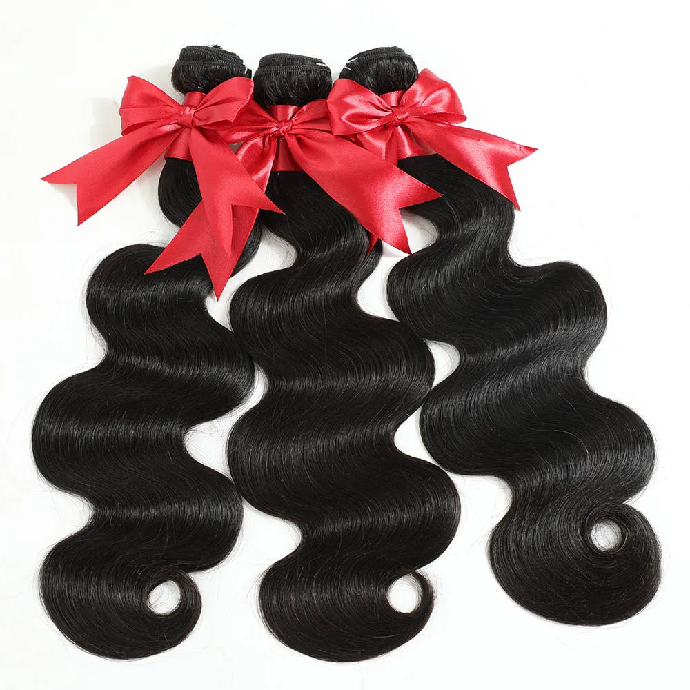 

FDX Body Wave 3 Bundles With Free Middle Three Part 6x6 Swiss Lace Closure Natural Color Brazilian Unprocessed Virgin Hair