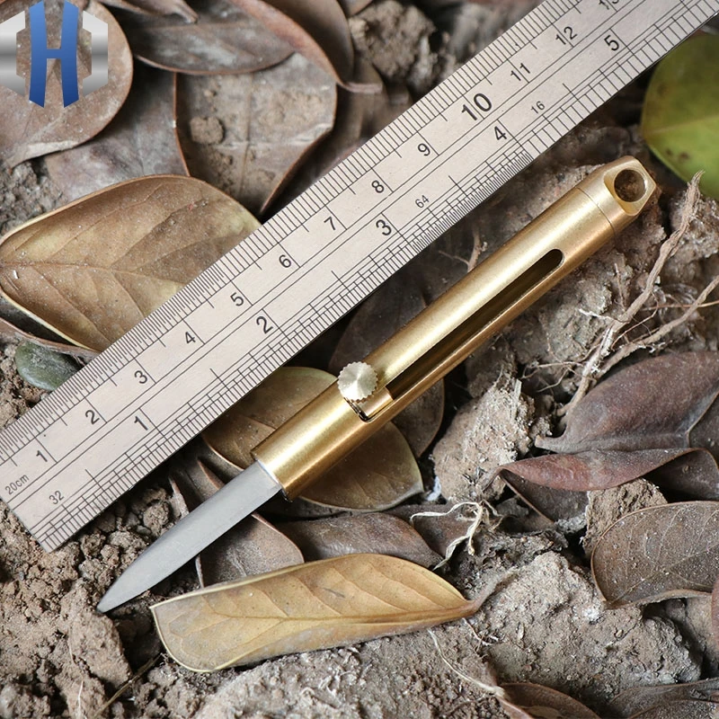 Винтажный медный мини нож съемный нажимной портативный карманный нож|Ножи| |