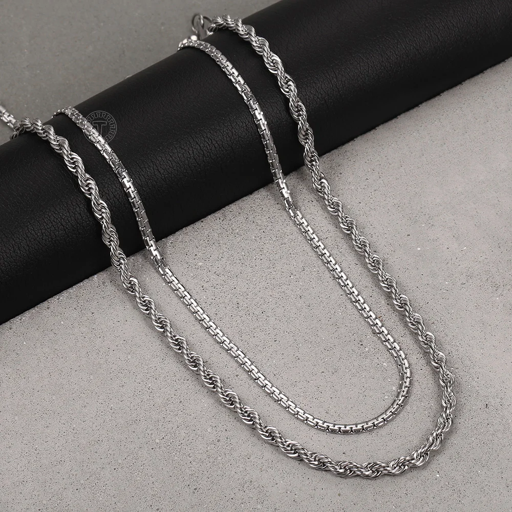 Комплект женских ожерелий и цепочек из нержавеющей стали 5 мм