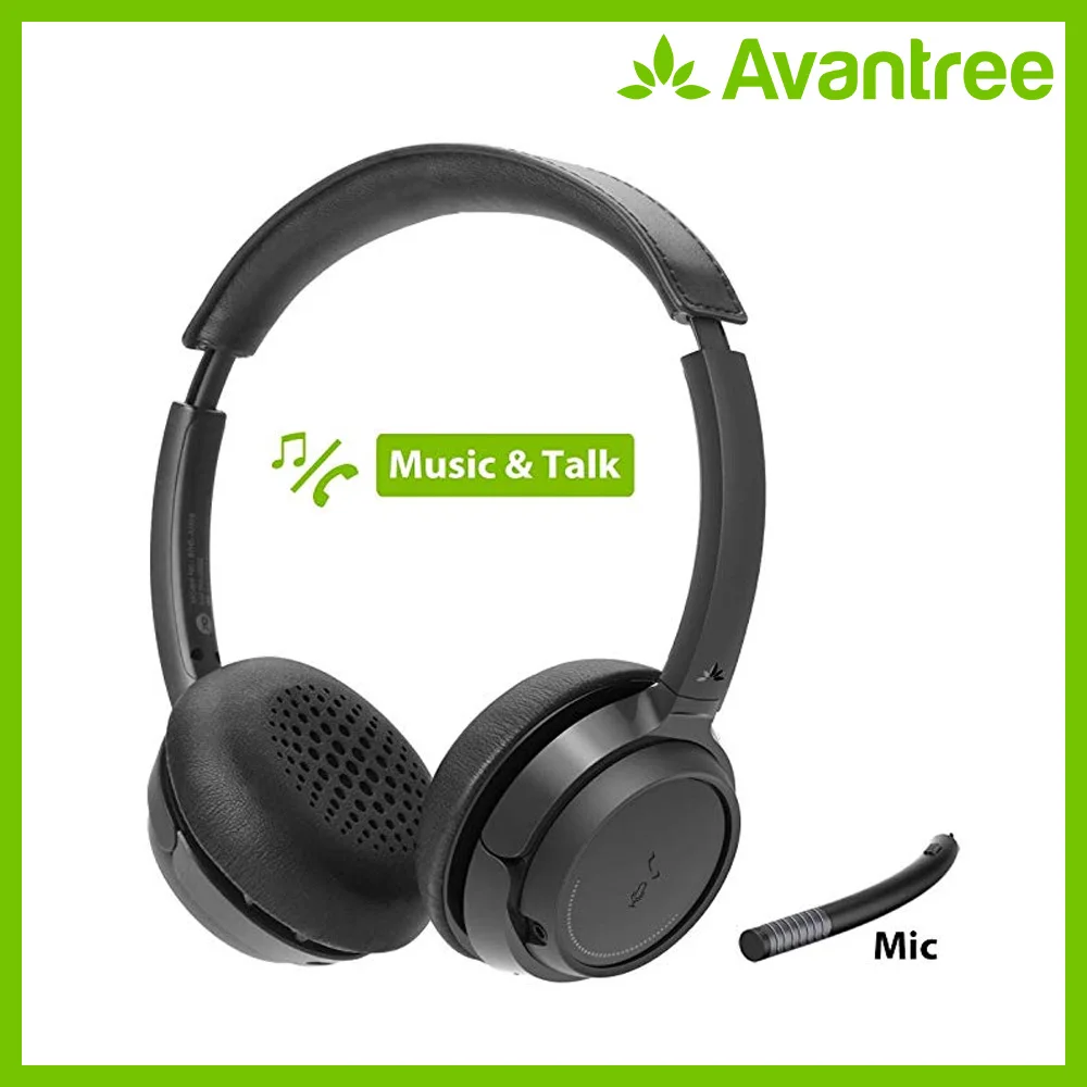 Avantree Bluetooth наушники на ухо со съемным Микрофоном Hi-Fi стерео наушники очень удобные и легкие 22h Play