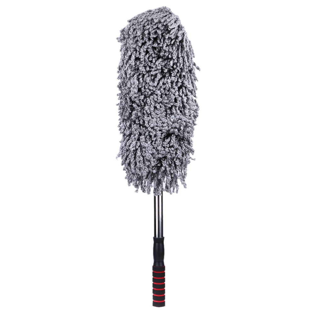 Полотенце из микрофибры для чистки машины Щетка авто окно Duster Выдвижная нержавеющая стальная длинная ручка восковый порошок моющийся Drag восковая шайба щетка - Цвет: A