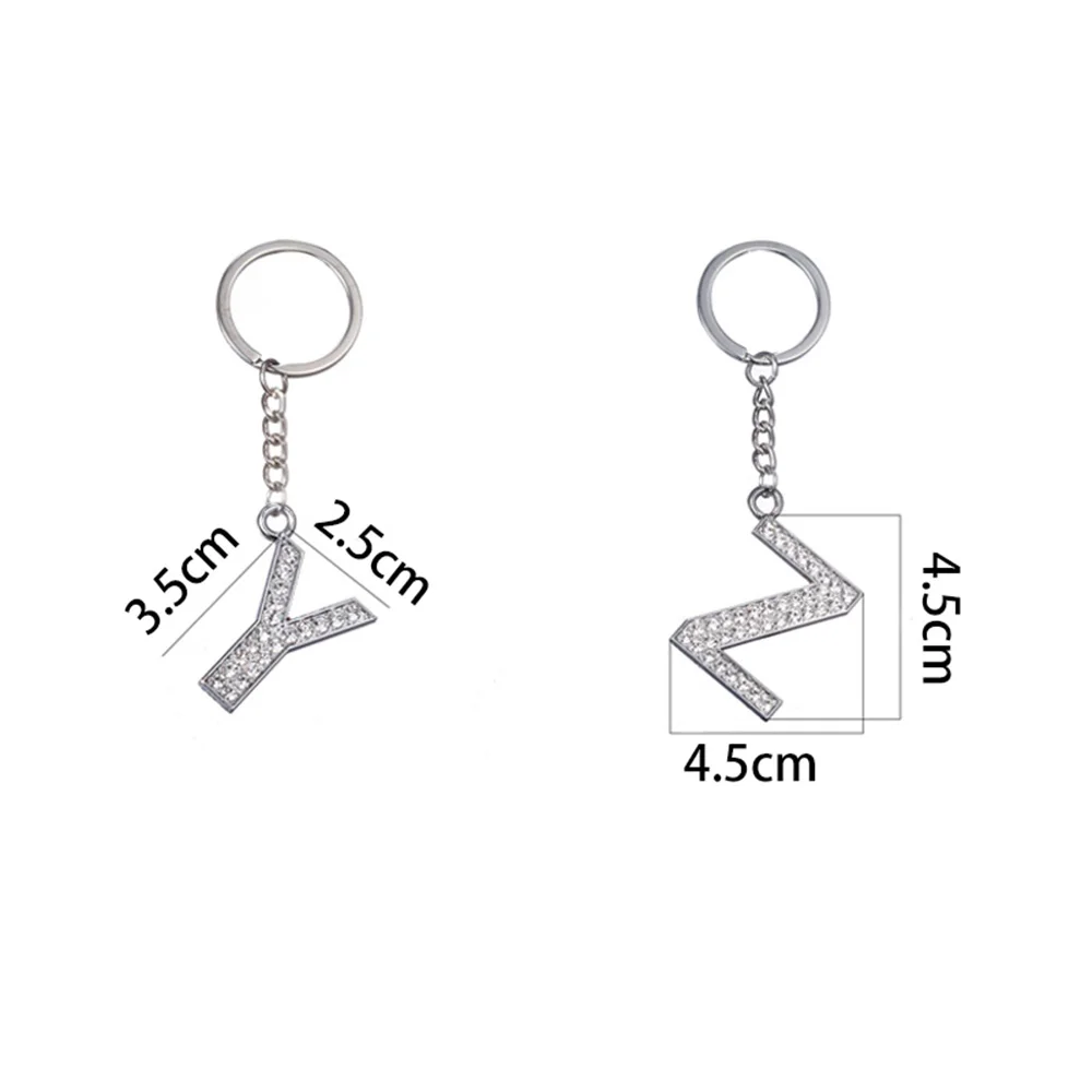 

Fashion New Crystal Rhinestone Alphabet Keyring Initial Letter Key Ring Chain Unisex Keychain 26 Letters