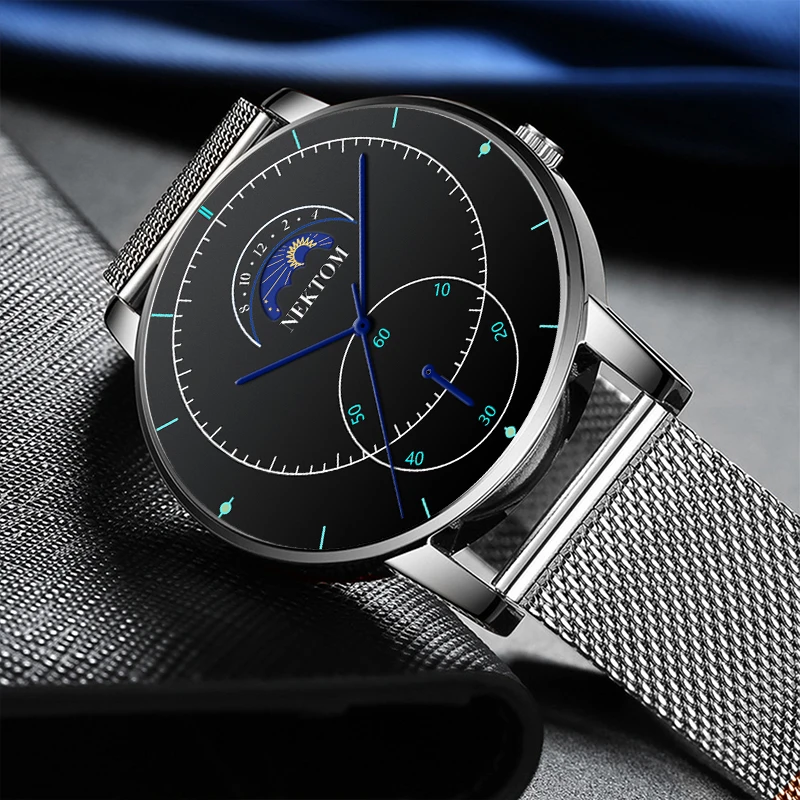 NEKTOM новые часы роскошные часы Reloj Hombre мужские часы водонепроницаемые часы с хронографом светящиеся мужские часы Saat Montre
