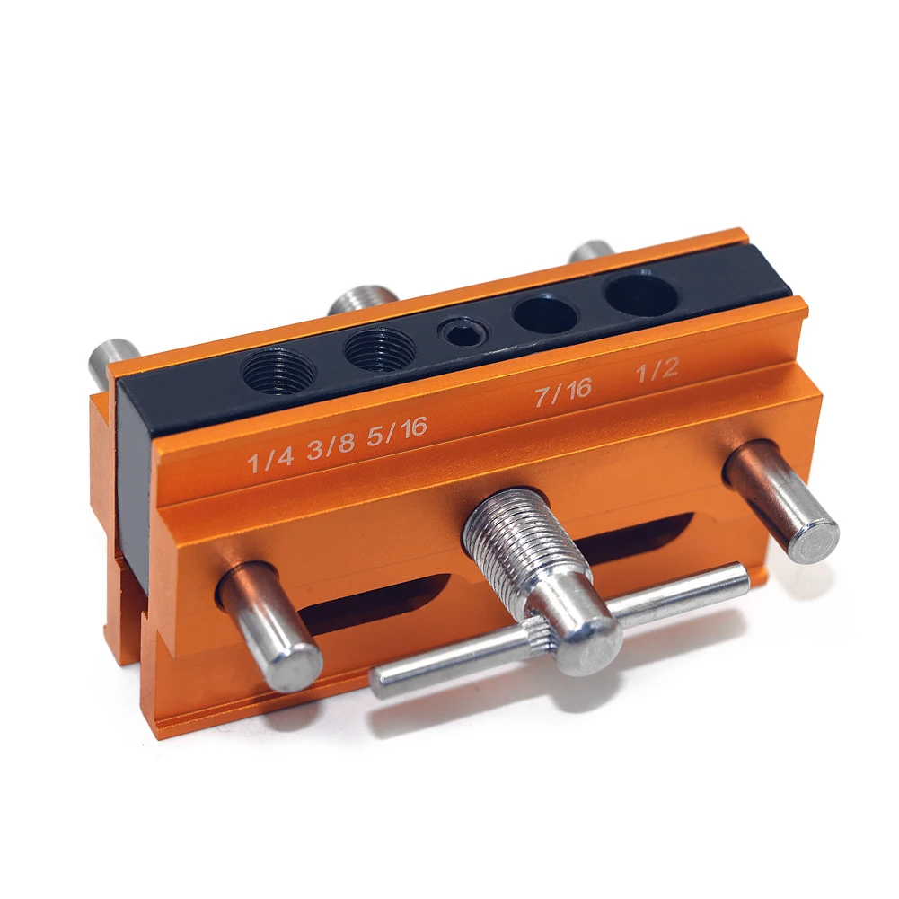 

Aluminum Alloy Self Centering Drilling Positioner Doweling Jig Household DIY Drilling Positioner Wood Dowel Jig Joints Tools