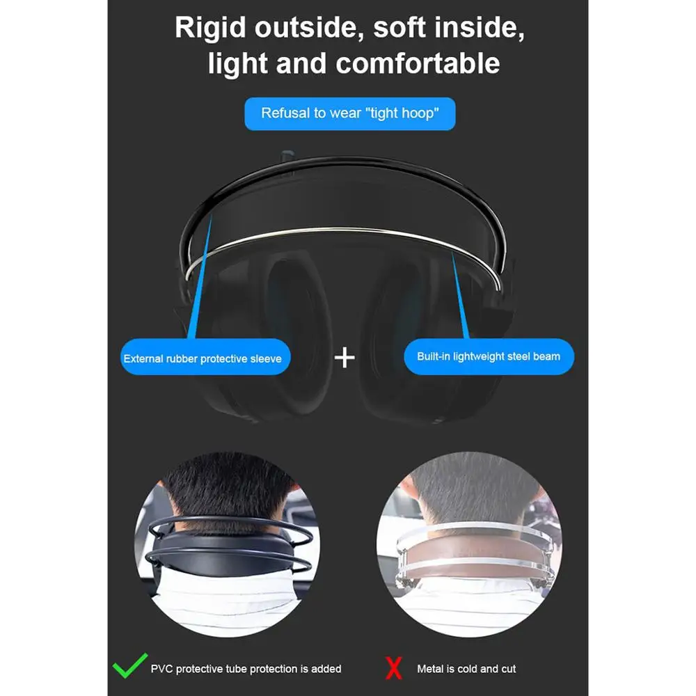 

New Bluetooth Headset Active Noise Cancelling Wired Headphone With Mic & Colourful Led Light Gaming Headsets Surround Headphone