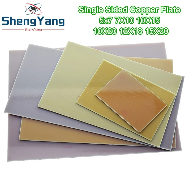 Односторонняя медная плакированная пластина FR4 PCB 5x7 7x10 10x15 10x20 15x20 12x18 набор для