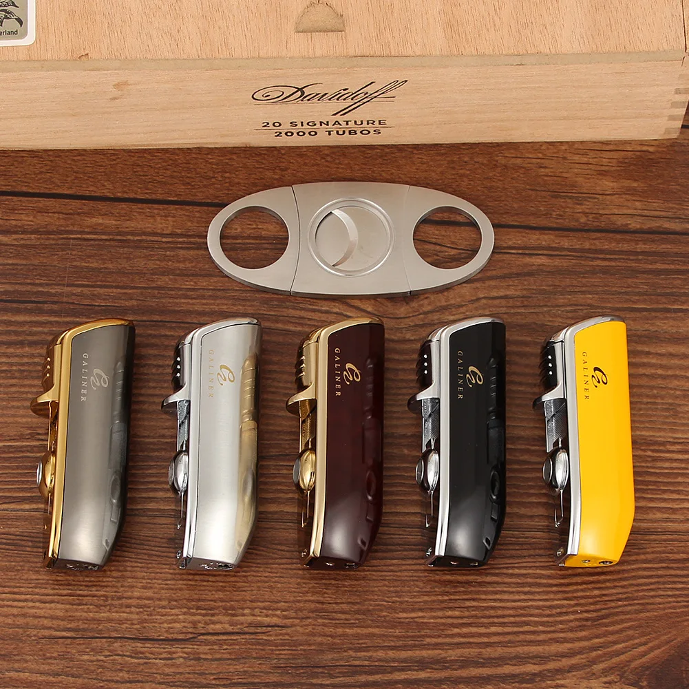 Зажигалка COHIBA для сигар зажигалка резак ветрозащитфонарь струйный пламя набор