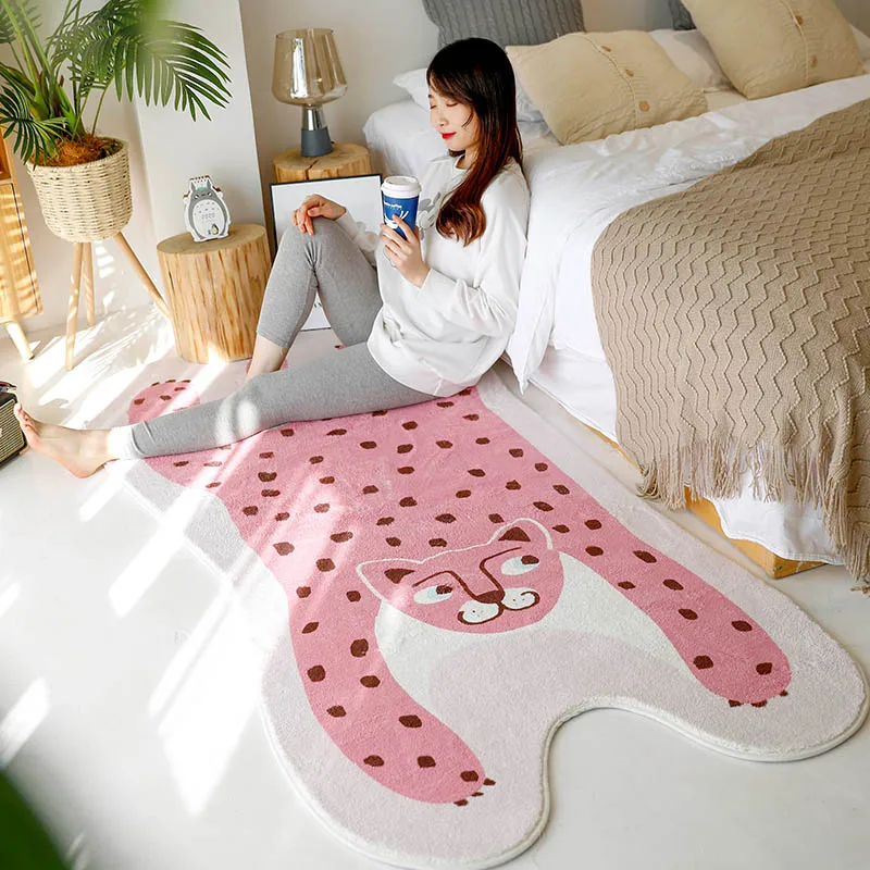 

Plush Carpet Home Living Room Decor Rug Bedroom Bedside Rugs Modern Irregular Pink Cartoon Floor Mat Non-slip Children Carpet