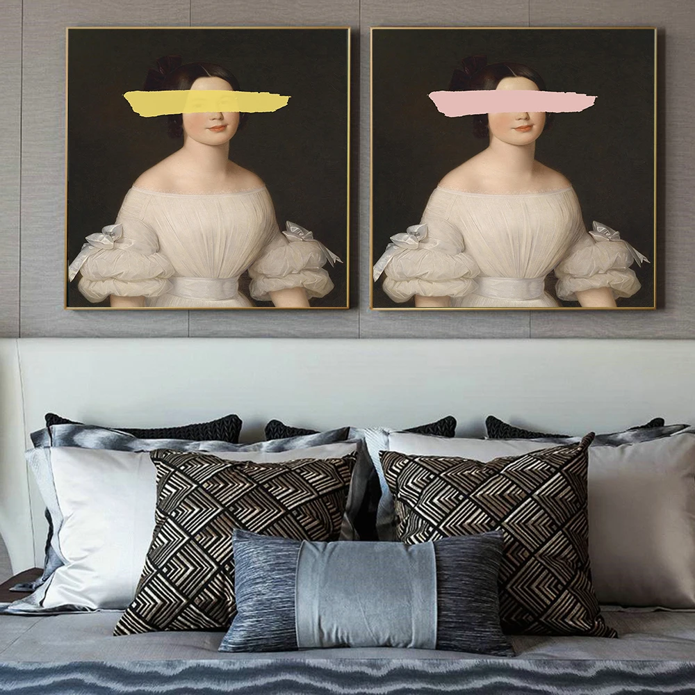 

Classic Girl Women Art Canvas Print Oil Painting Wall Picture Vaporwave Vintage Portrait Living Room Home Decoration Poster