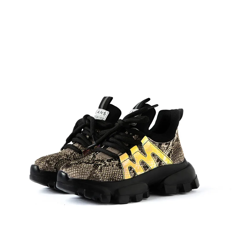 FEDONAS Brand Women Crystal Decoration Genuine Leather Sneakers Top Quality Flats Platform Casual Shoes Woman New Women Flats