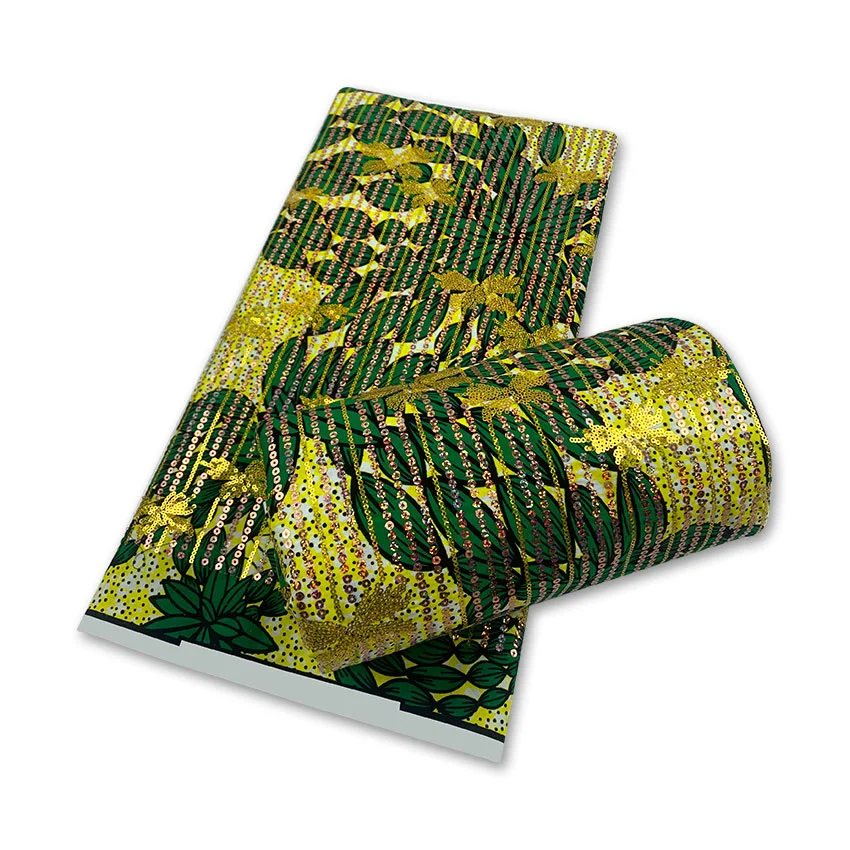 

2022 лучшее качество нигерийский 100% хлопок африканские блестки восковая ткань мягкие кружевные принты материалы Анкары 6 ярдов ткань шитье ж...