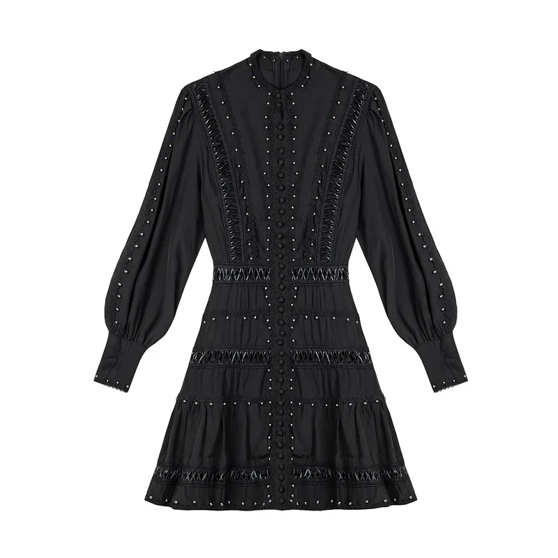 GetSpring женское платье элегантное белое с цветочной вышивкой винтажное воротником