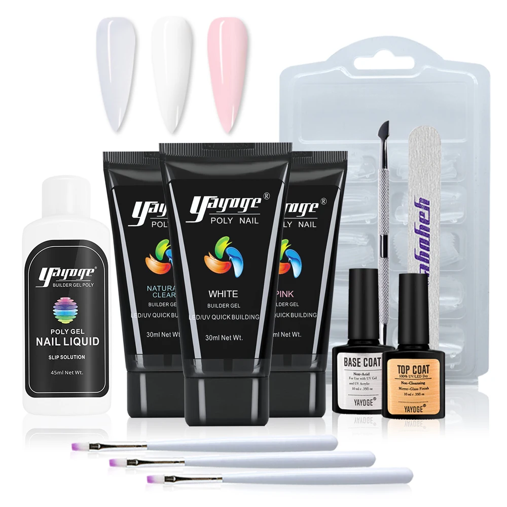 

Yayoge Nail Set Poly Nail Gel Set Acrylic Nail Kit Extension Nail Art Decorations UV Gel All For Manicure For Nail Tools Set