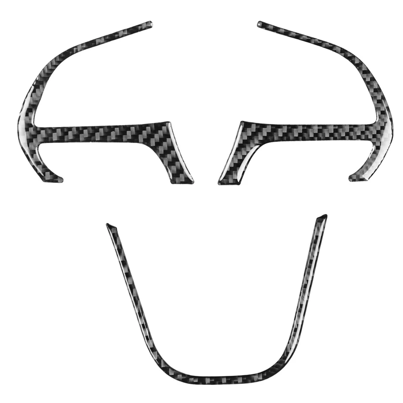 

Carbon Fiber Steering Wheel Button Frame Trim Cover Kit for Dodge Challenger Charger 2015-2021 Accessories, 3 Pack