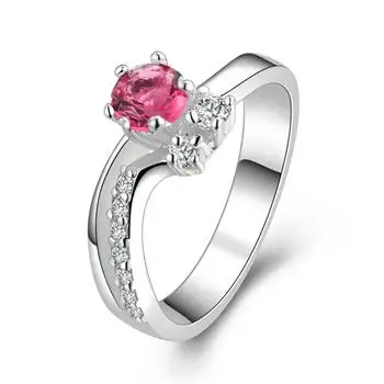 

Fashion Silver Heart-shaped Jewelry Zircon Ring R383 LKNSPCR383