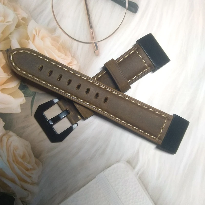 Quick Fit для часов из натуральной кожи шириной 22/26 мм Garmin Fenix 6X Pro / 5X Plus/6 5/3/3HR браслет