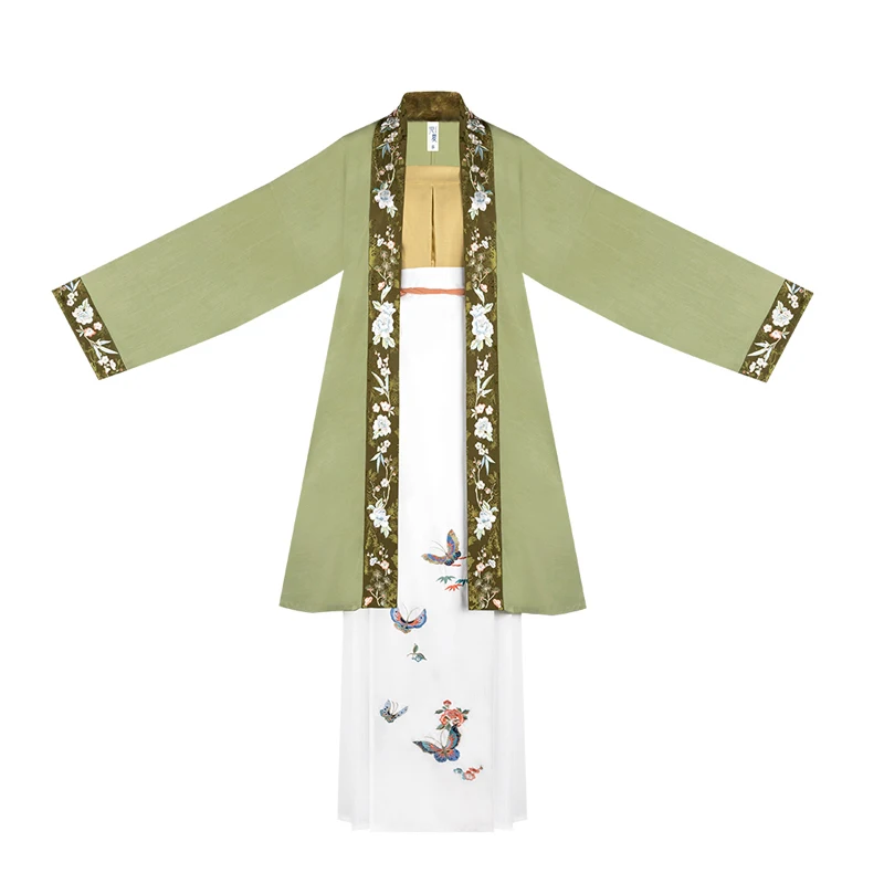 

New Retro Hanfu Dress For Women Chinese Traditional Embroidery Fairy Clothes Song Dynasty Ancient Clothes Green Hanfu Suit T444