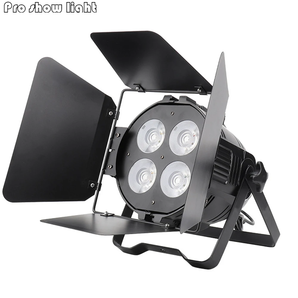 

250W COB 4X50W Cool White and Warm White Led Par Can 4/8 DMX DJ Stage Light Theater Party Disco Wash Spotlight With Barn Door