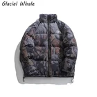 Пуховик GlacialWhale, мужская зимняя куртка, пальто, новинка 2021 года, ветрозащитная негабаритная уличная одежда в стиле хип-хоп, водонепроницаемые мужские куртки с граффити