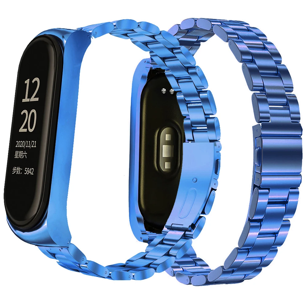 Ремешок из нержавеющей стали для xiaomi band 6/5/4/3 металлический ремешок Миланская