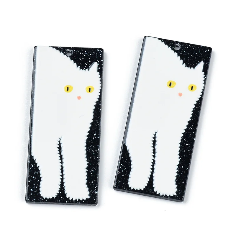 

6PCS/lot Acetate Halloween Skeleton Ghost Cat Jewelry Accessories Hand Made Earrings Connectors DIY Pendant Components Charms