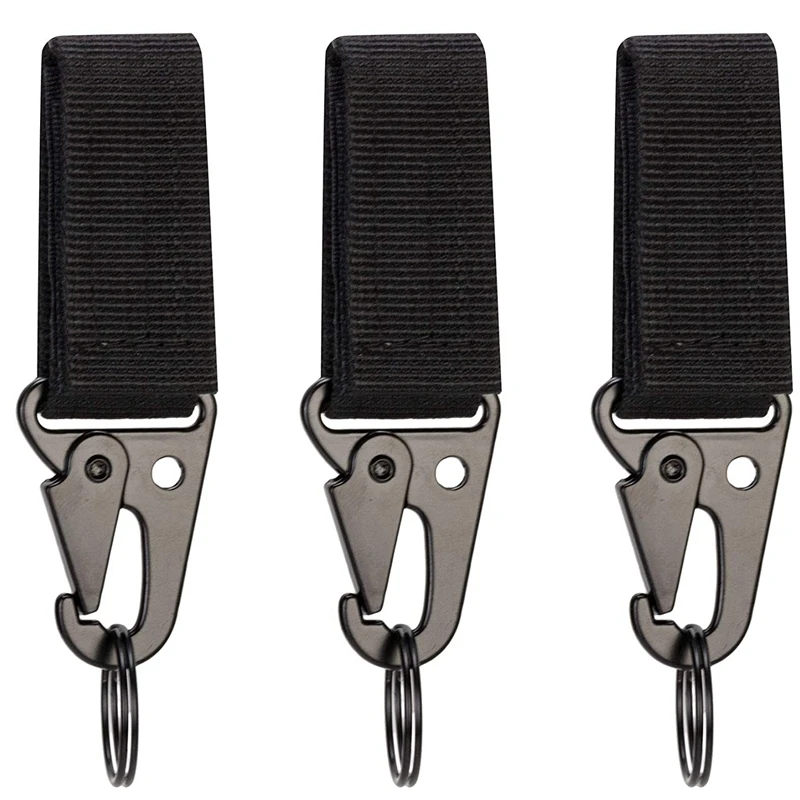

3PCS Easily Accessible Tactical Belt Key Clip Keeper Gear Belt Key Holders Keep Key Ring